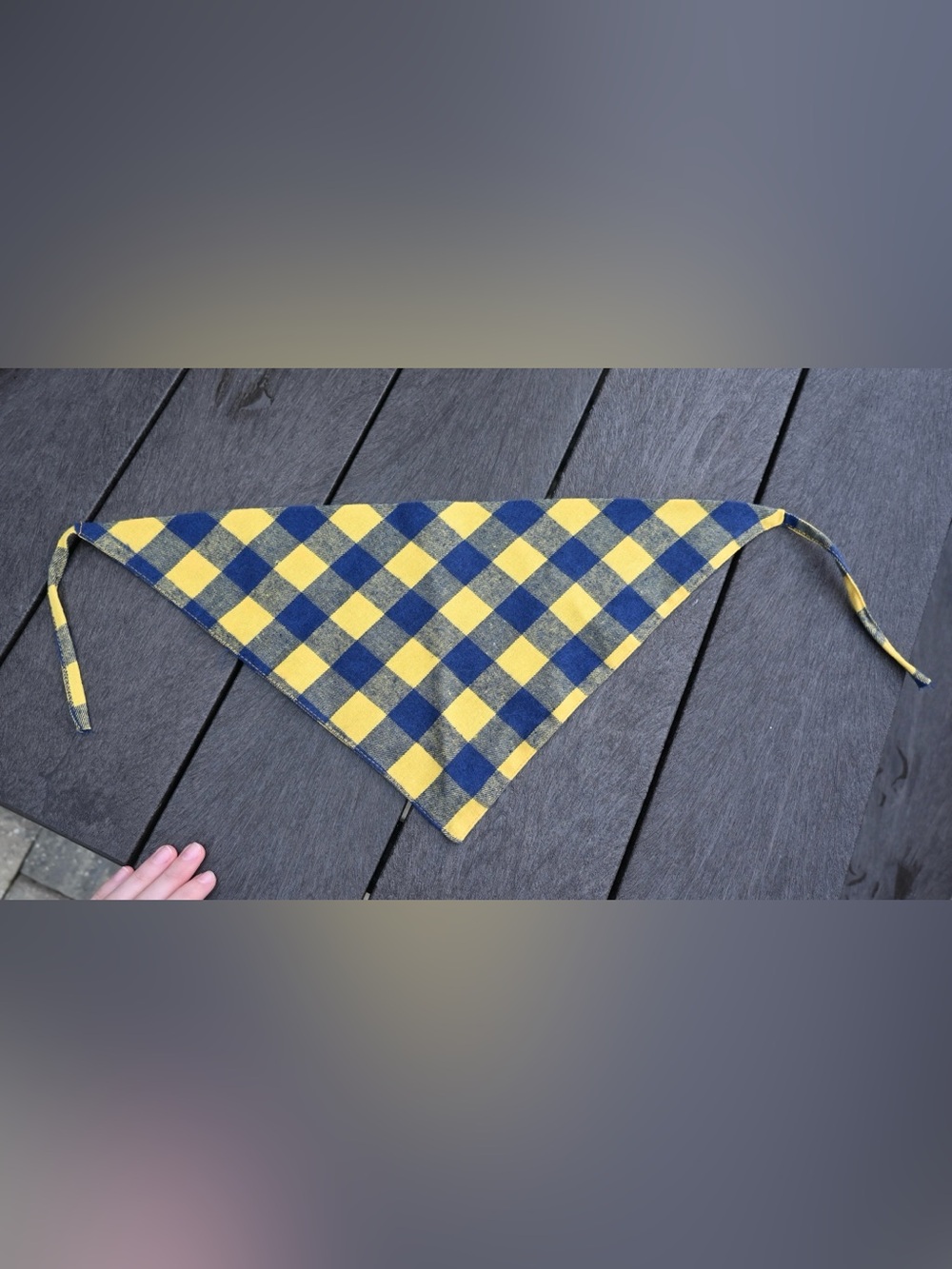 Set of 2 Blue and Yellow Buffalo Plaid Pet Bandanas